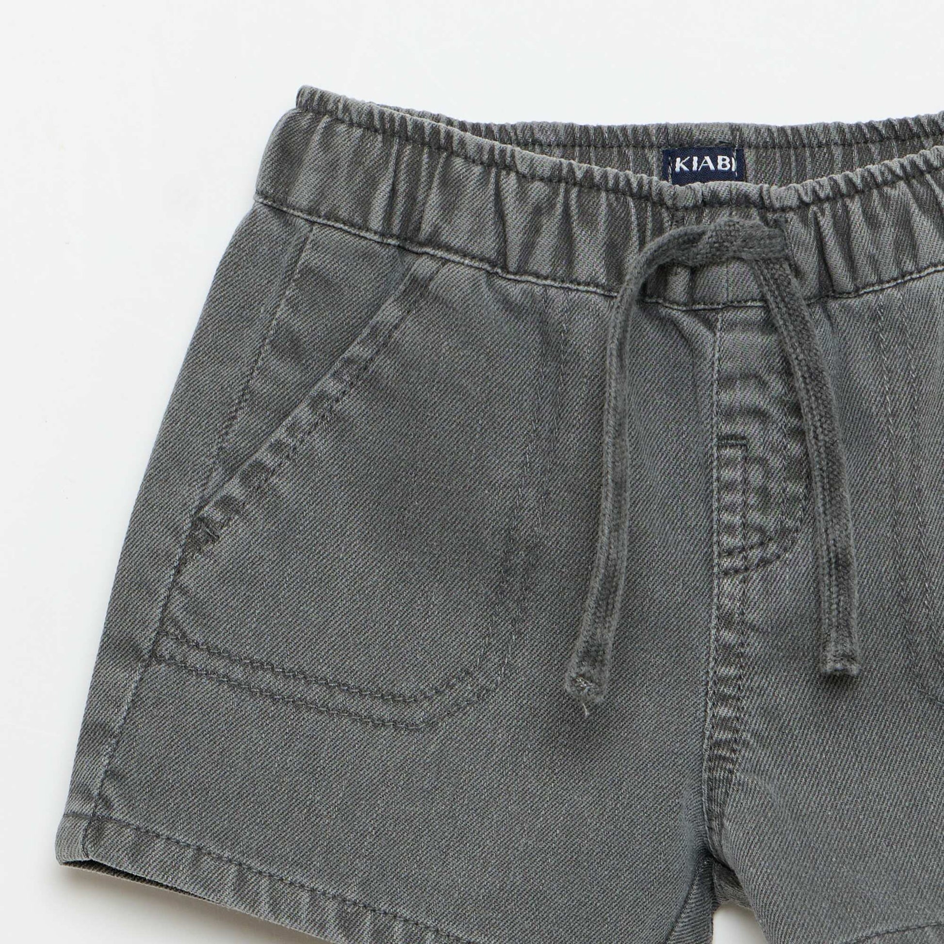 Plain denim shorts GREY