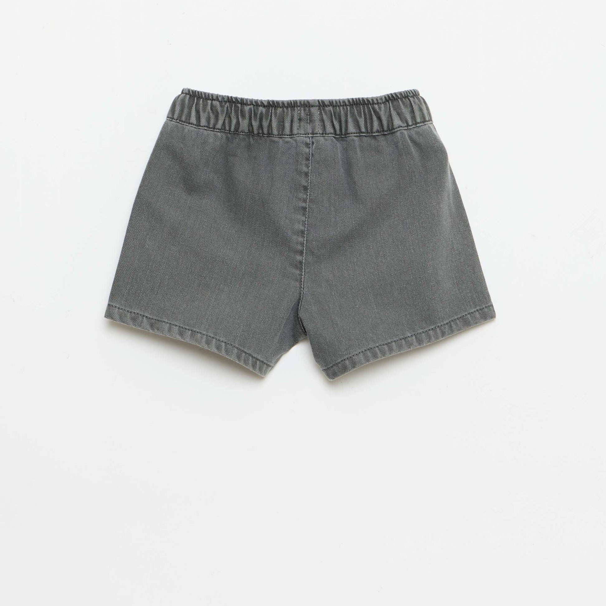 Plain denim shorts GREY