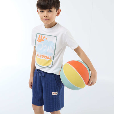 Waffle Knit Shorts BLUE
