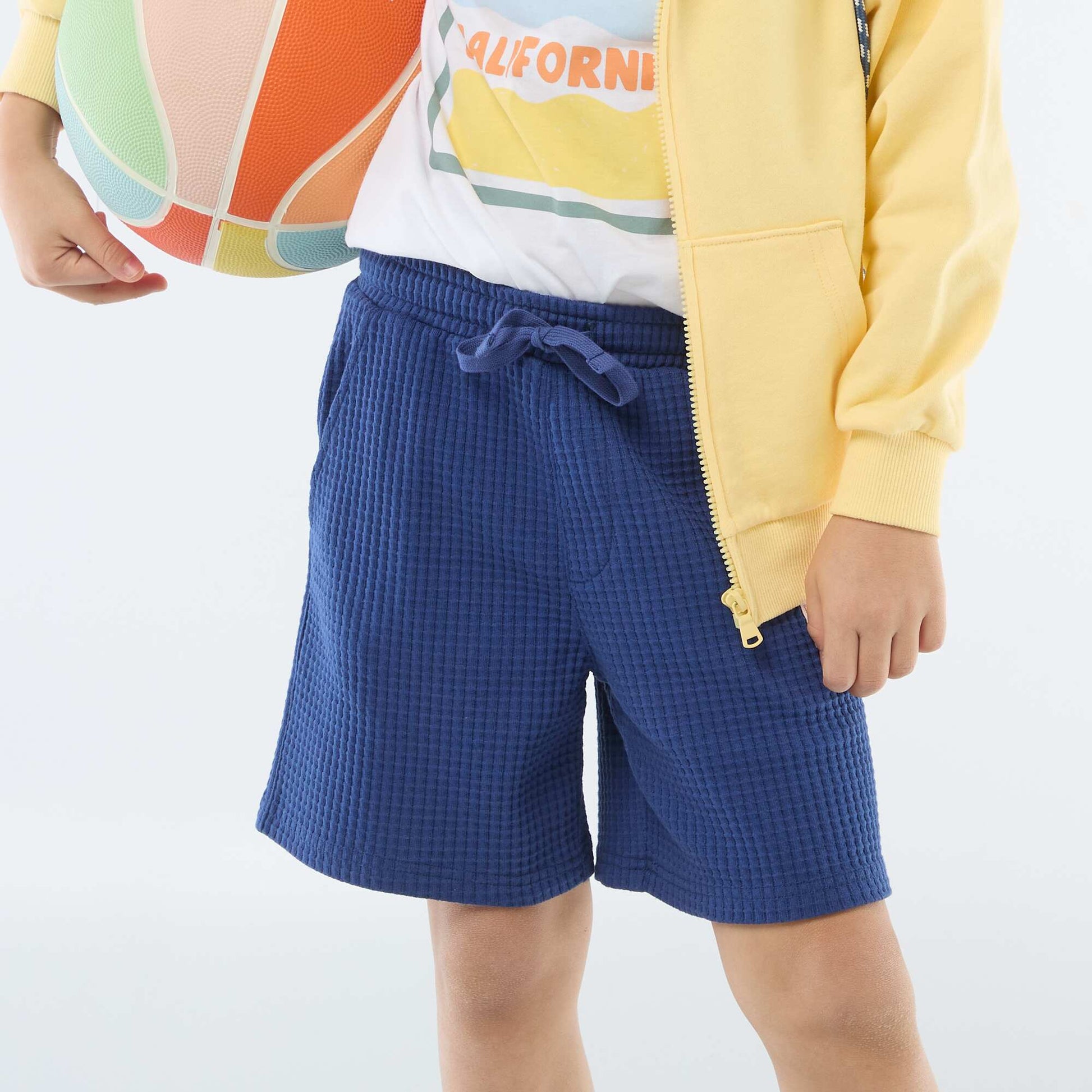 Waffle Knit Shorts BLUE