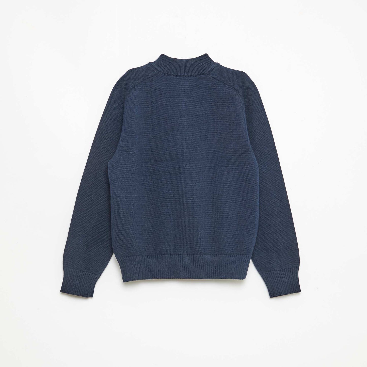 Zipped high-neck cardigan BLUE