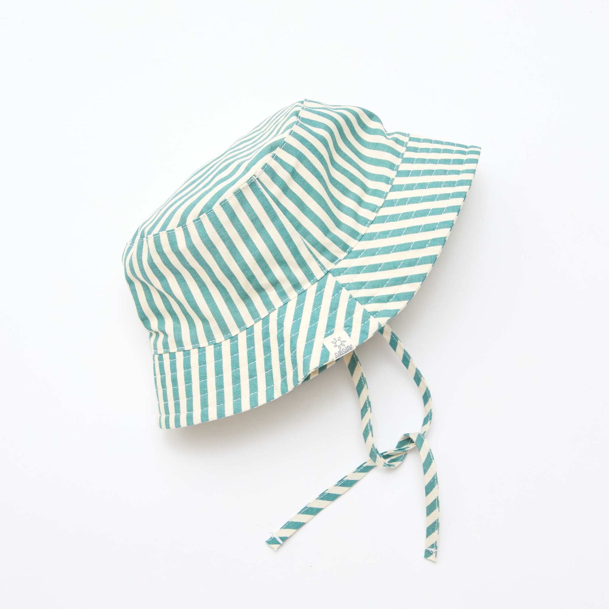 Striped Cotton Bucket Hat GREEN