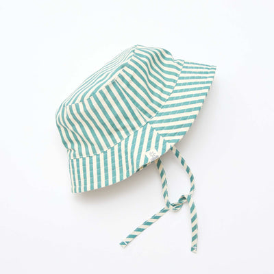 Striped Cotton Bucket Hat GREEN
