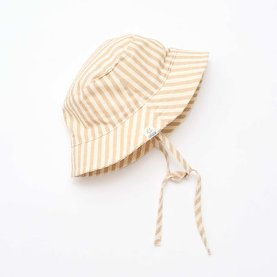 Striped Cotton Bucket Hat BEIGE
