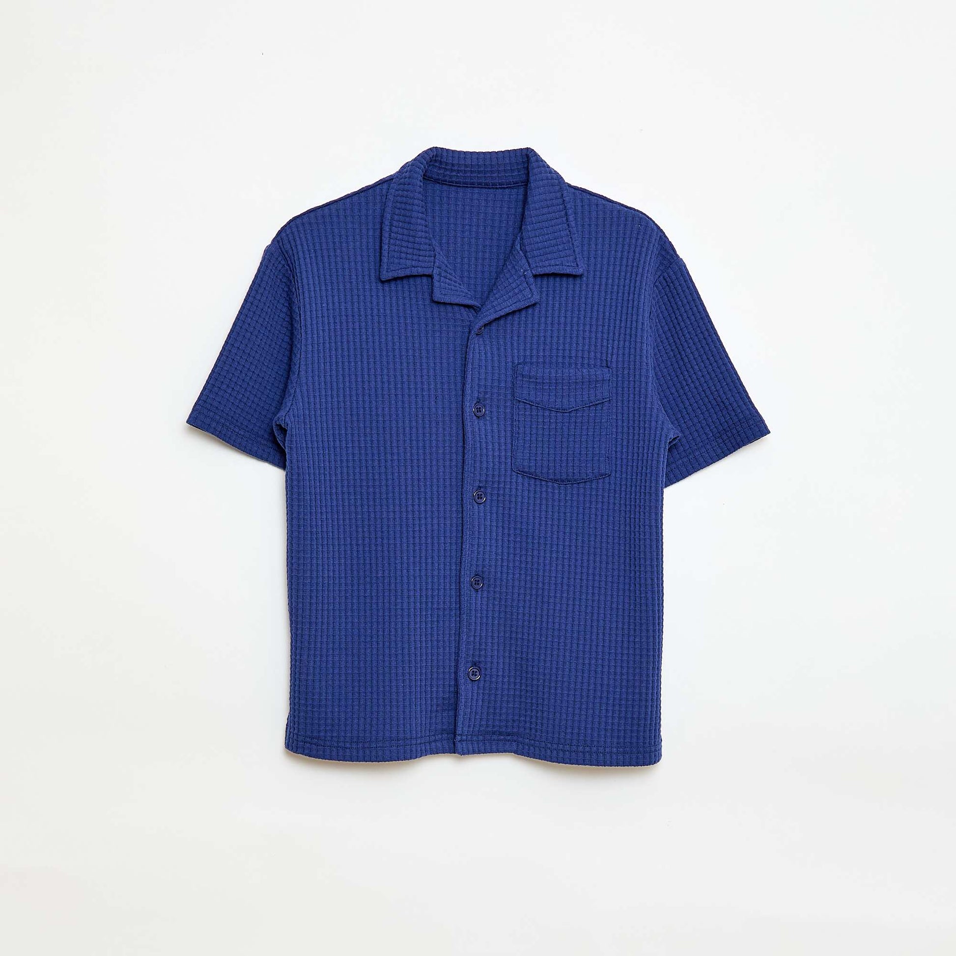 Textured Solid Shirt BLUE