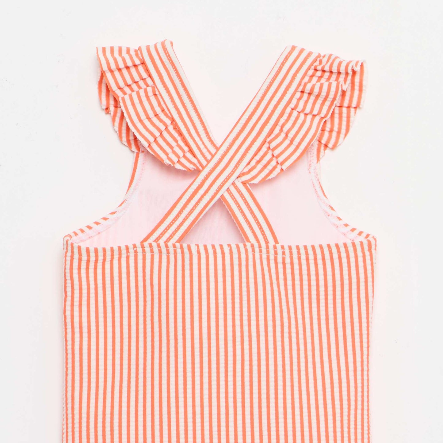 One-piece swimsuit with ruffles RED