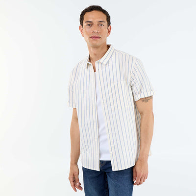 Short-sleeved striped shirt WHITE