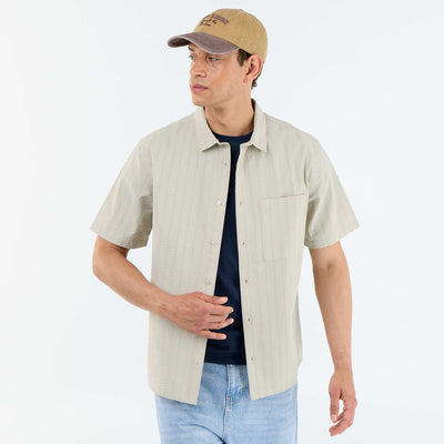 Short-sleeved striped shirt GREEN