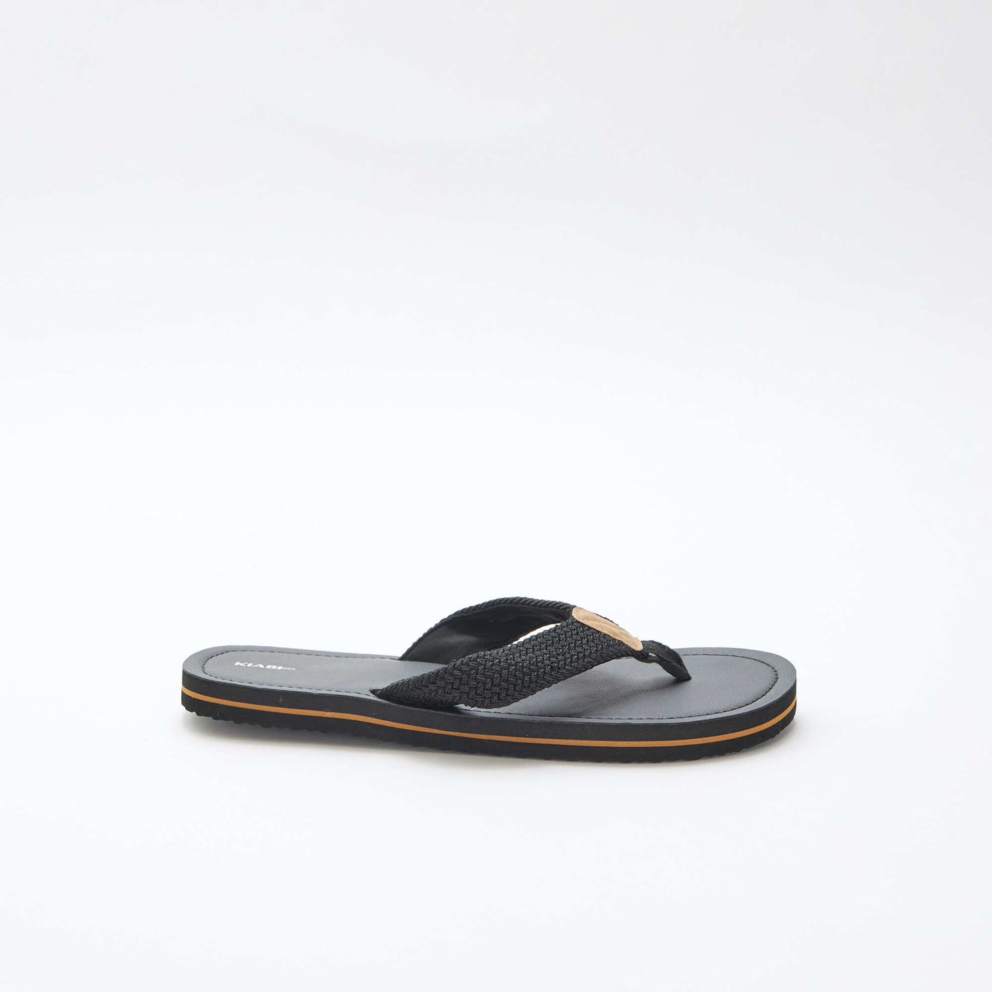 Textile Strap Flip-Flops BLACK