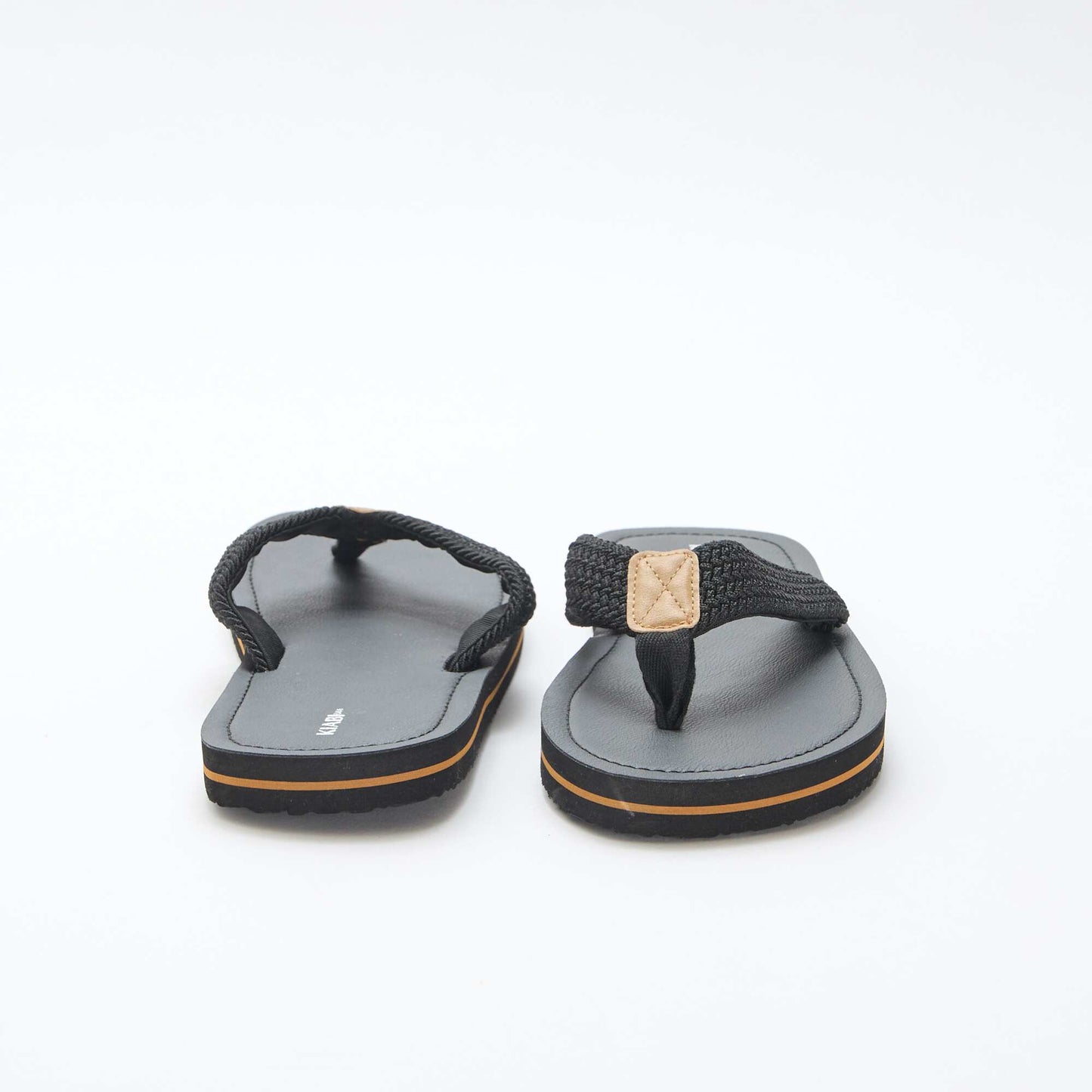 Textile Strap Flip-Flops BLACK