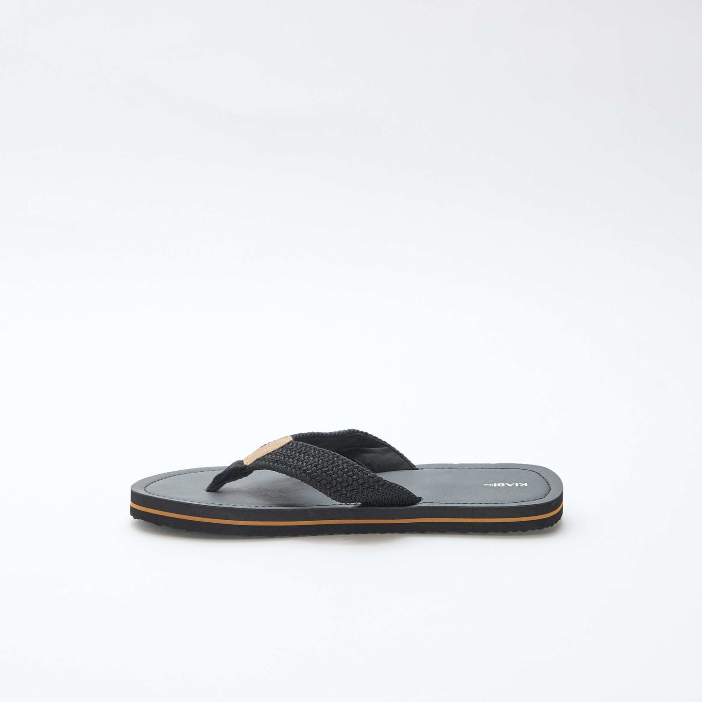 Textile Strap Flip-Flops BLACK