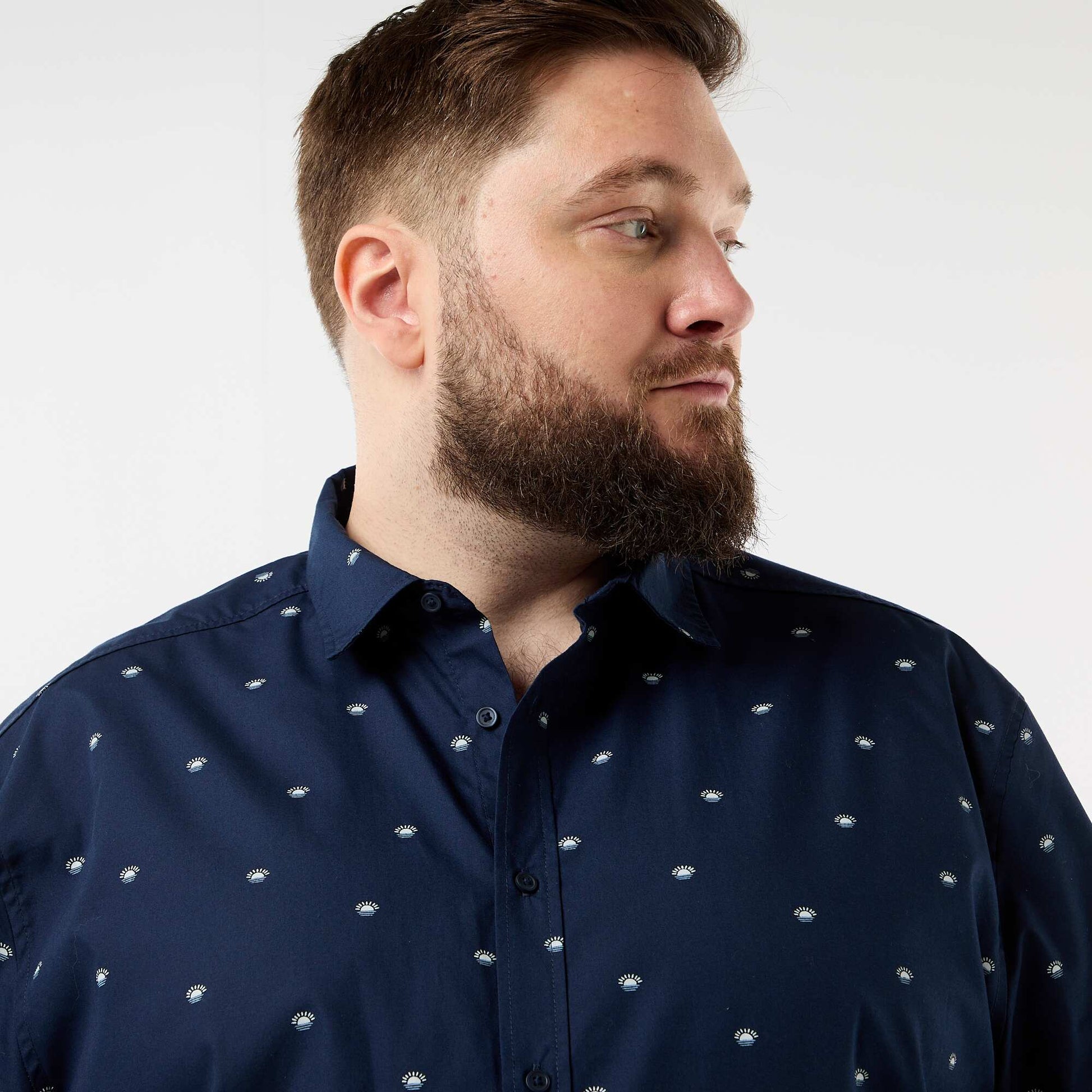 Patterned Short-Sleeved Shirt BLUE
