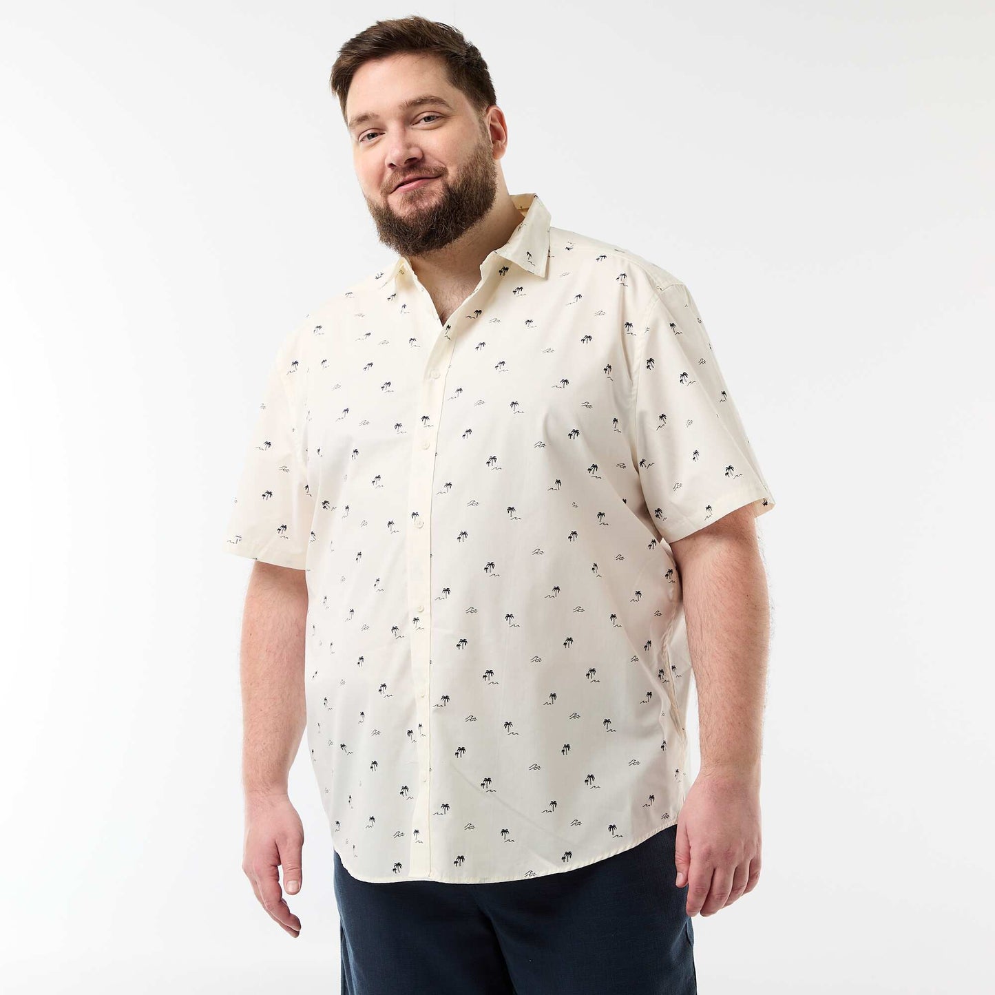 Patterned Short-Sleeved Shirt WHITE