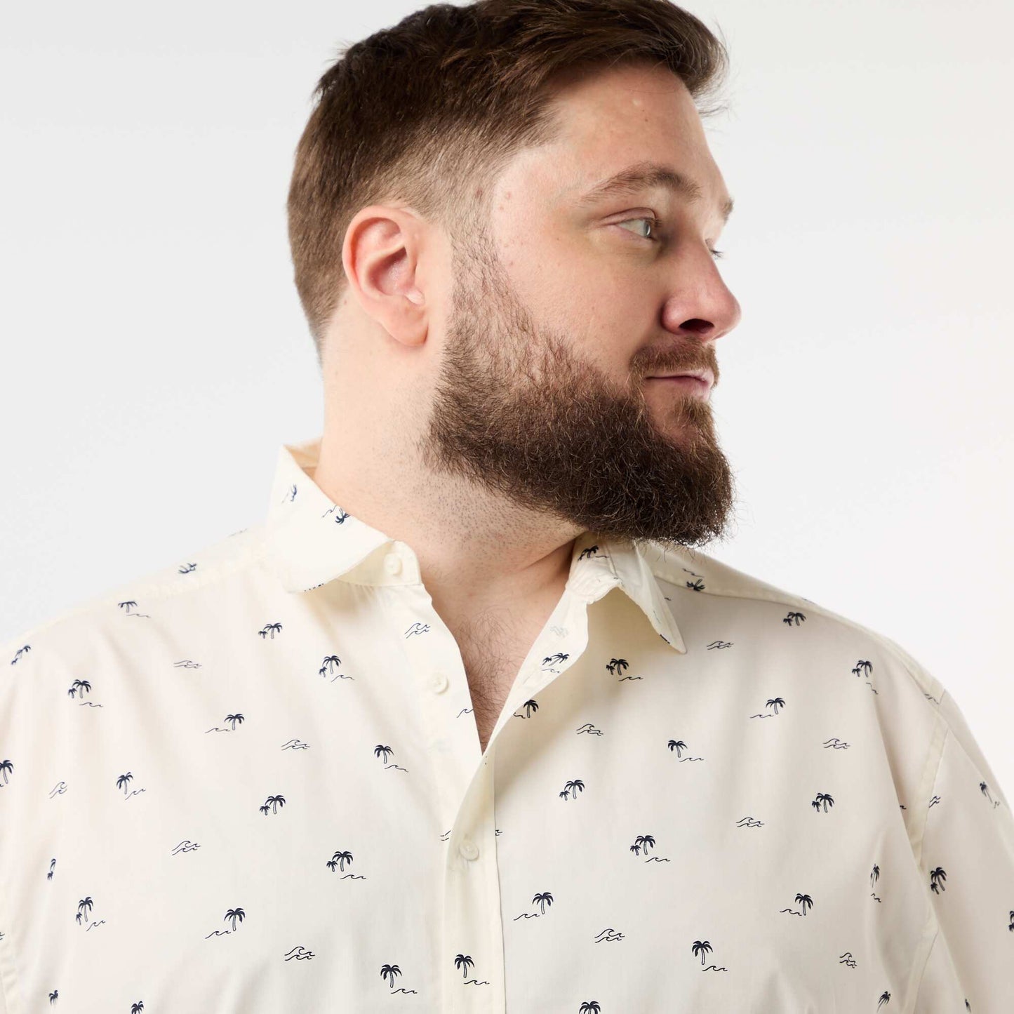 Patterned Short-Sleeved Shirt WHITE