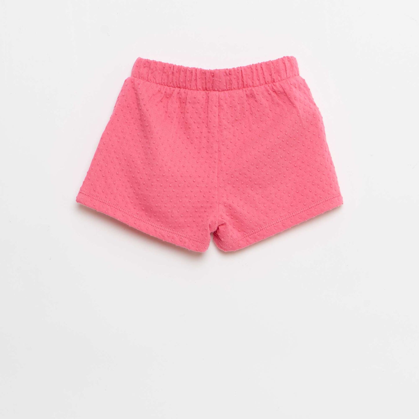 Solid Jacquard Knit Shorts with Decorative Bow PINK
