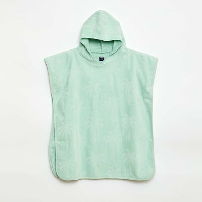Plain Hooded Bath Poncho BLUE