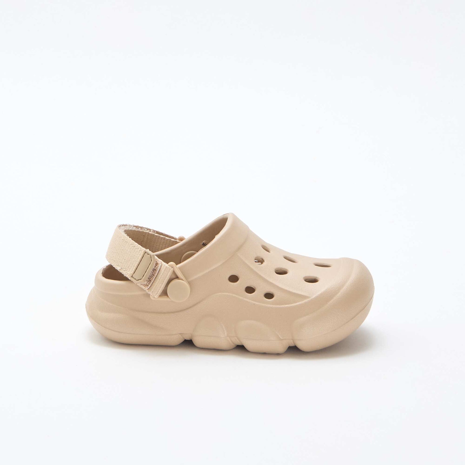 Solid Beach Closed-Toe Mules BEIGE