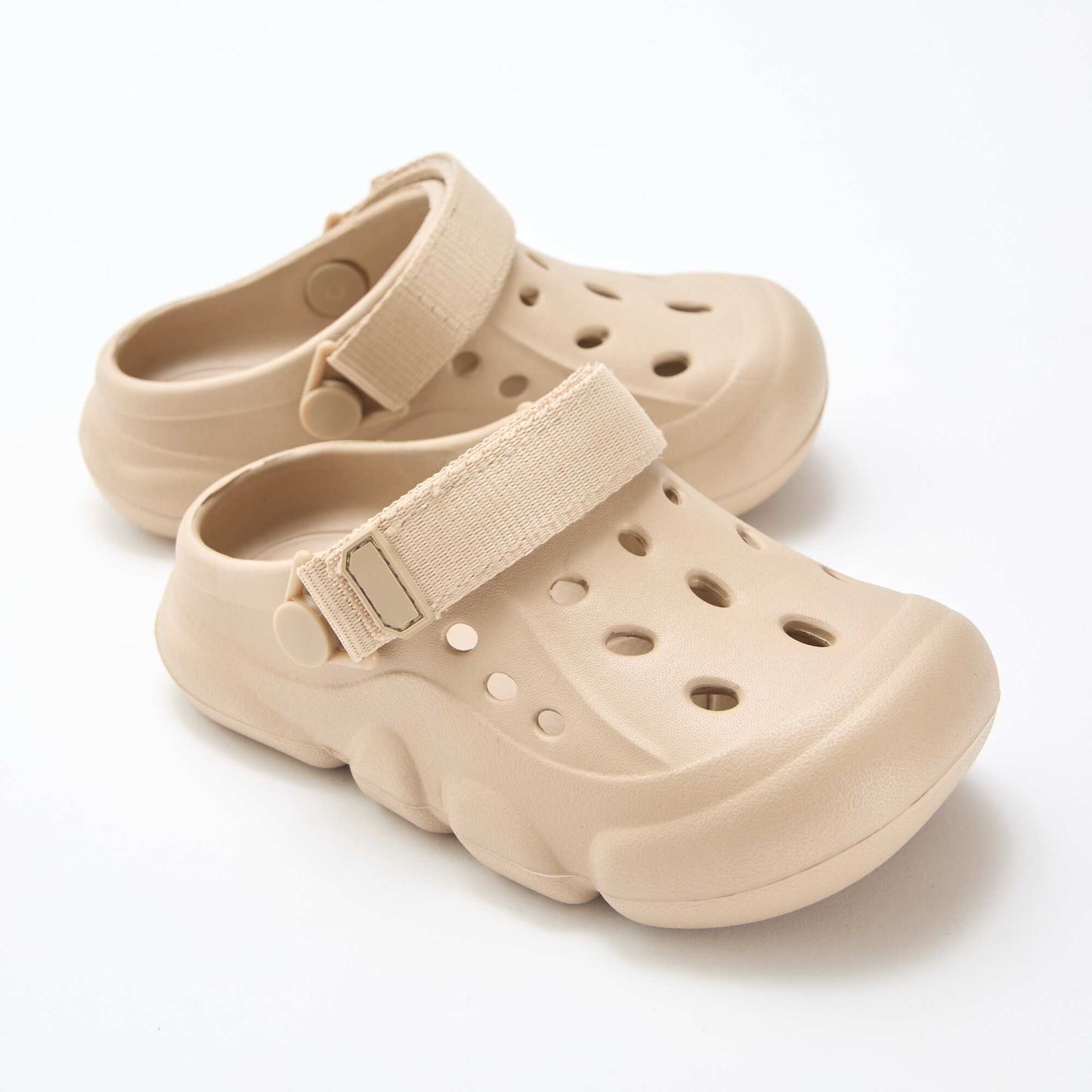 Solid Beach Closed-Toe Mules BEIGE