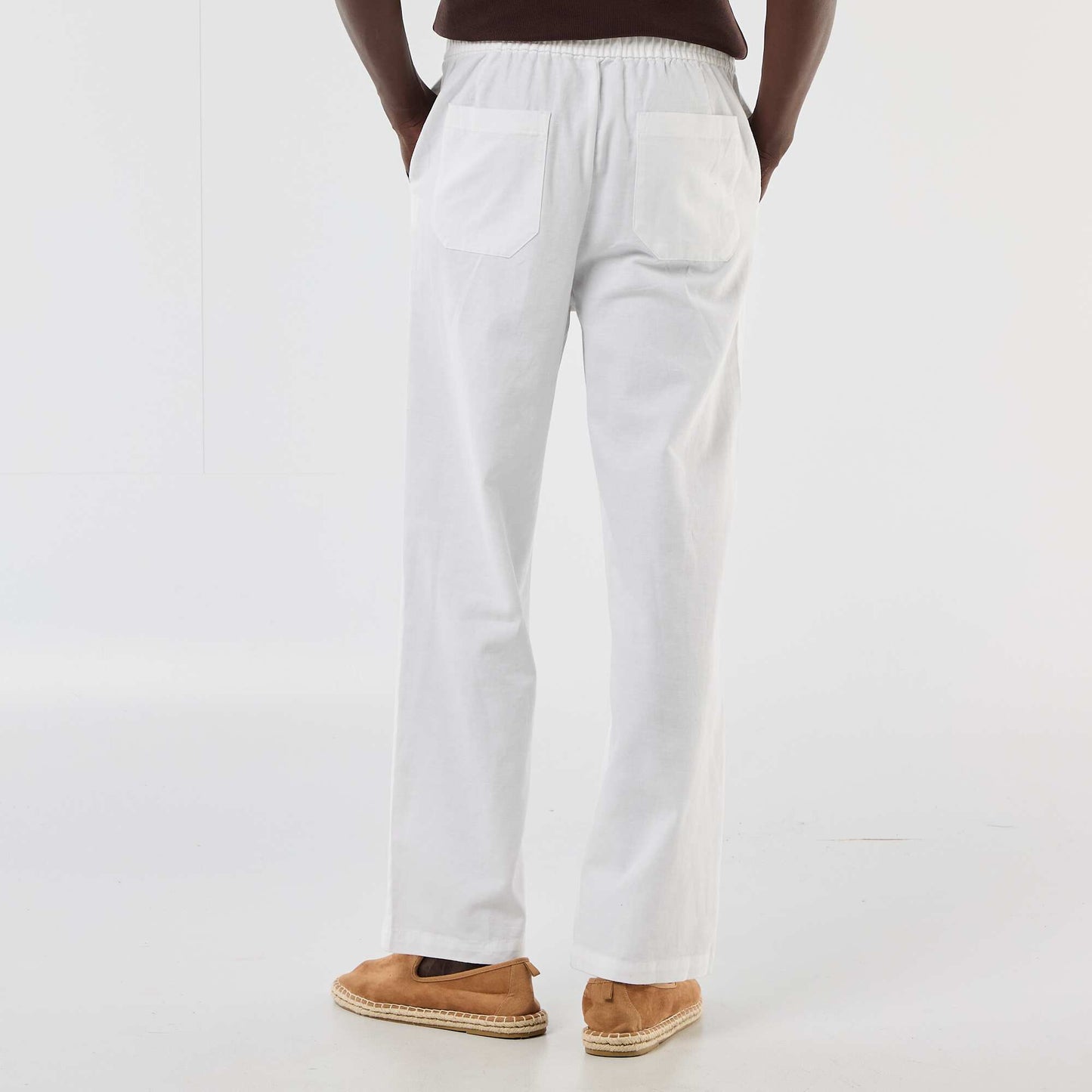 Linen Blend Trousers WHITE