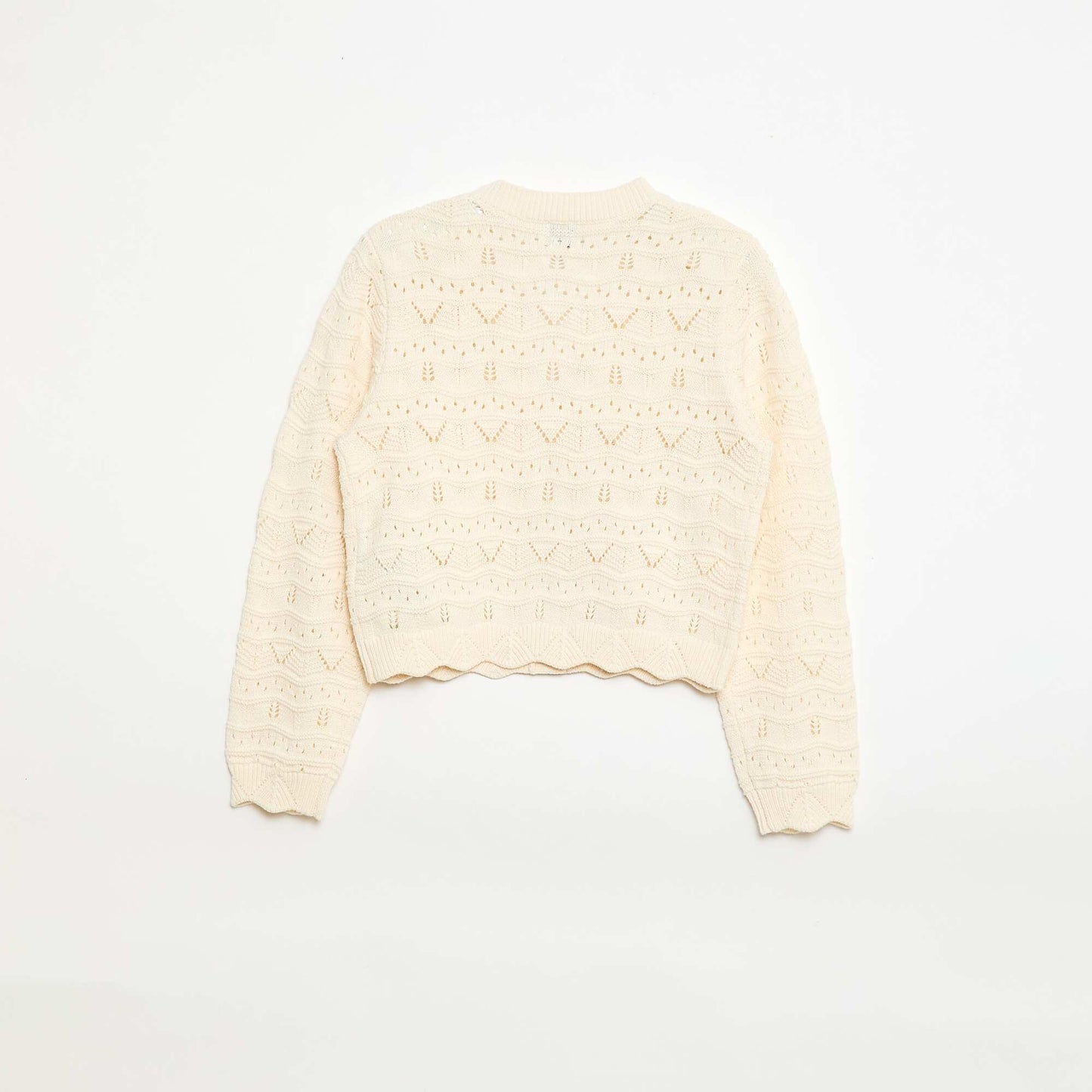Open Knit Cardigan BEIGE