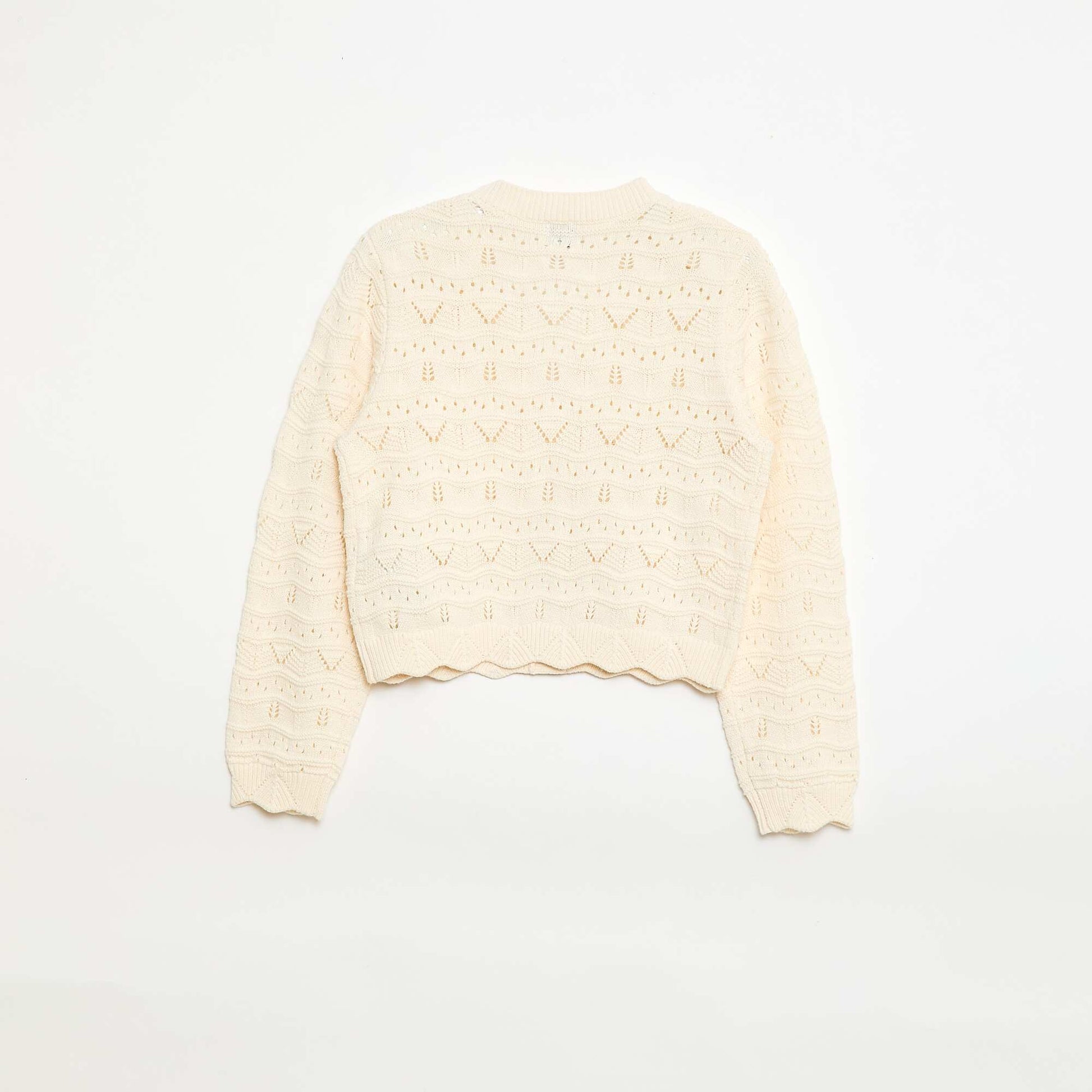 Open Knit Cardigan BEIGE