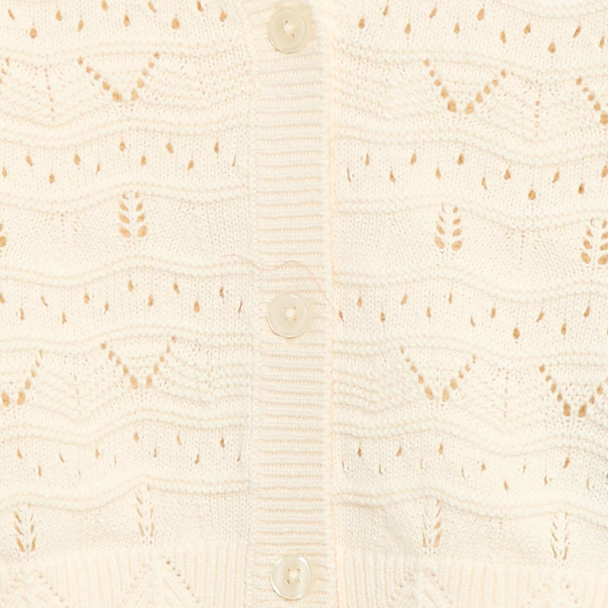 Open Knit Cardigan BEIGE