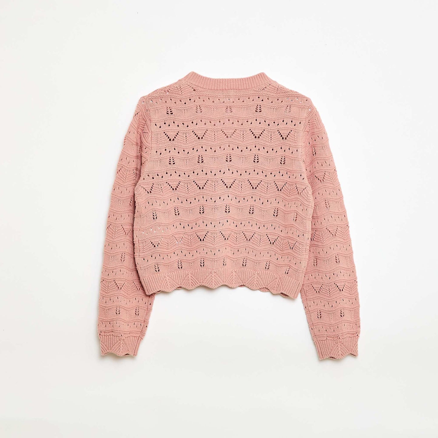 Open Knit Cardigan PINK
