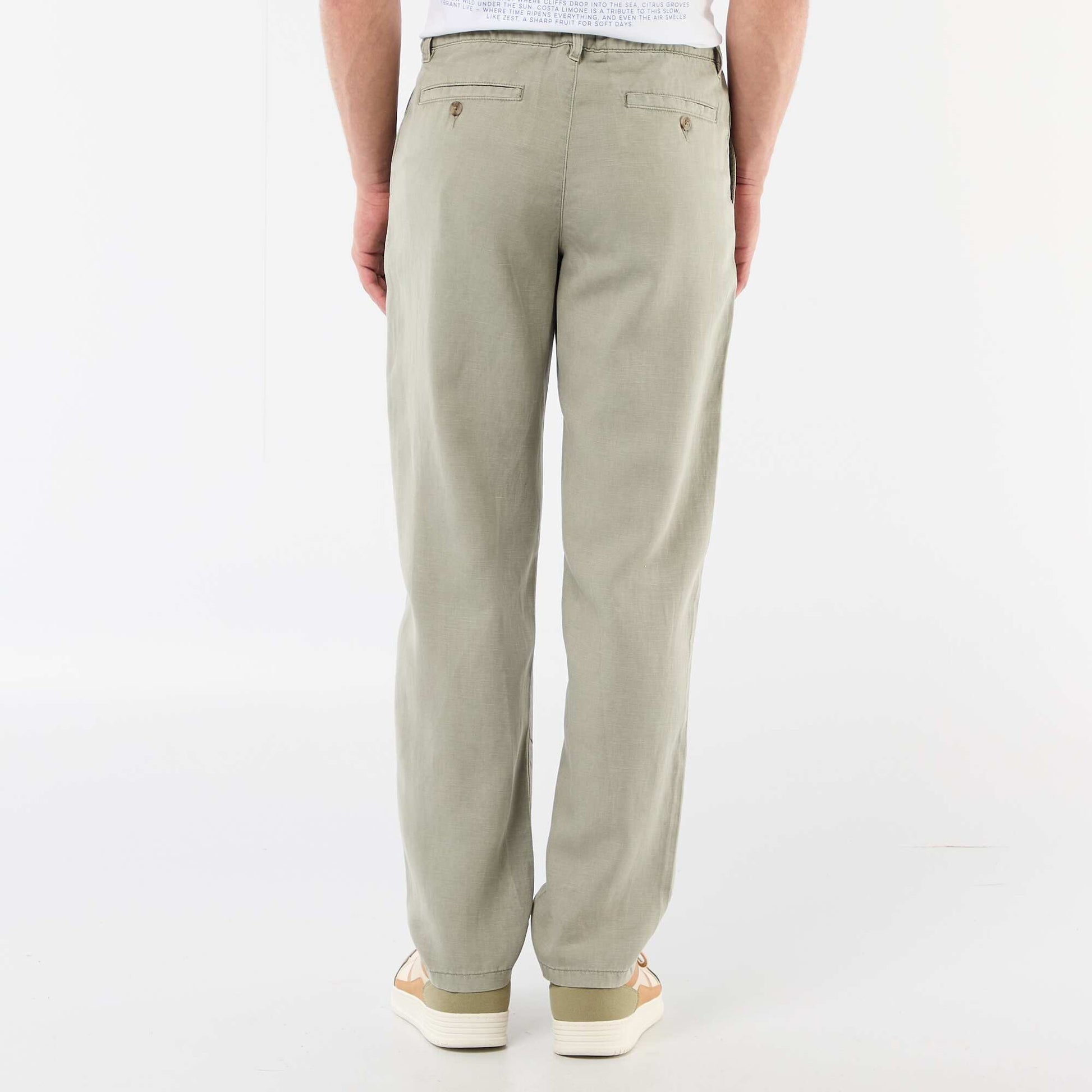 Plain trousers in a light  soft fabric GREEN