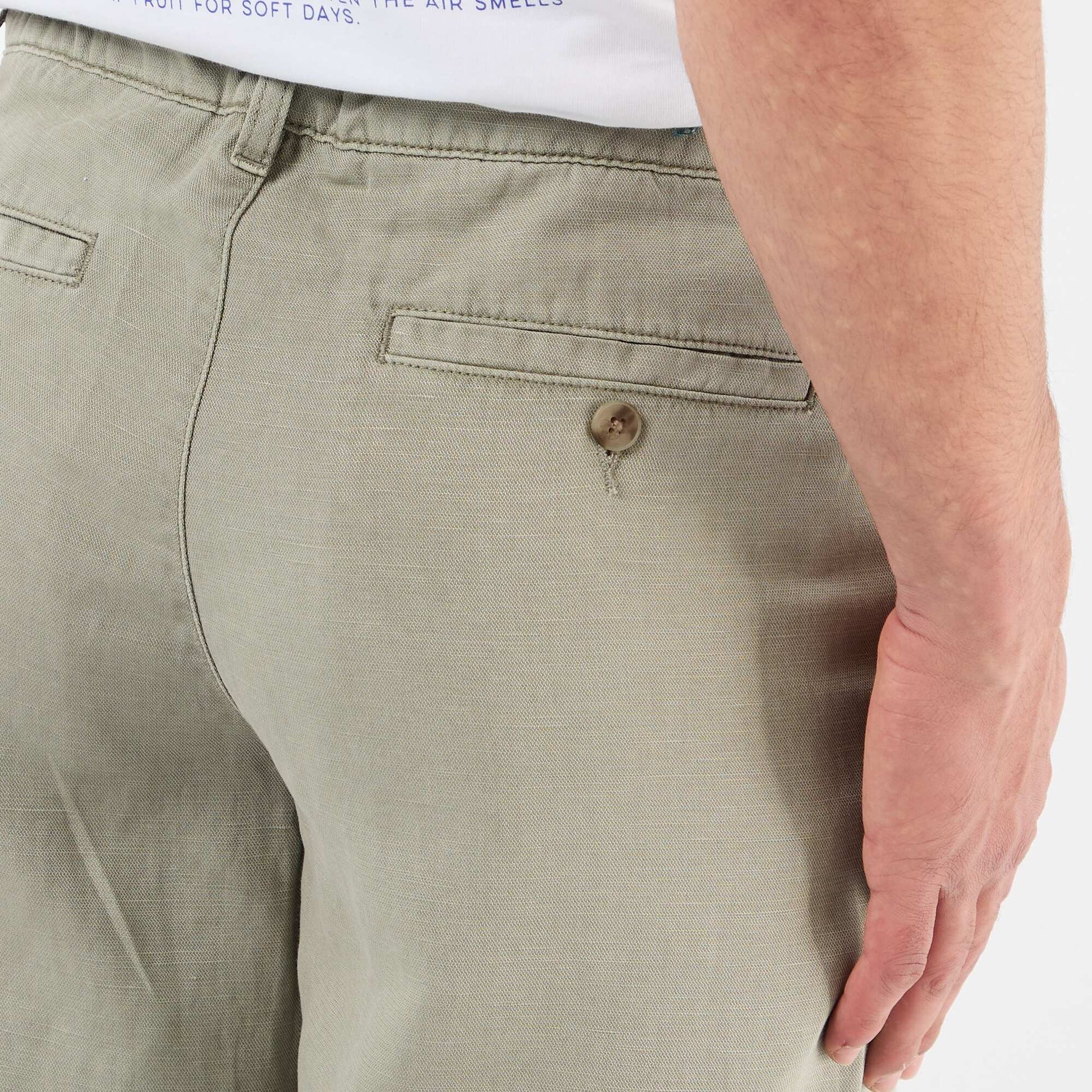 Plain trousers in a light  soft fabric GREEN