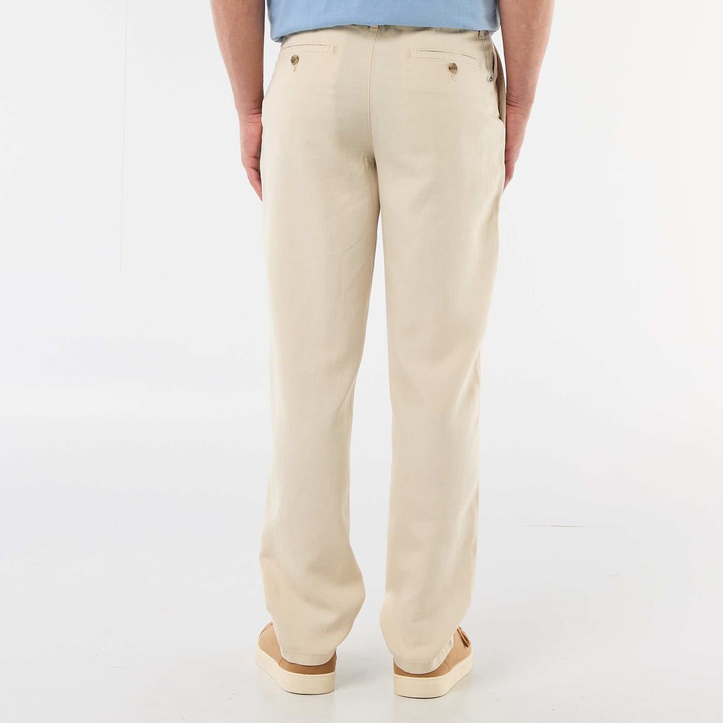 Plain trousers in a light  soft fabric BEIGE