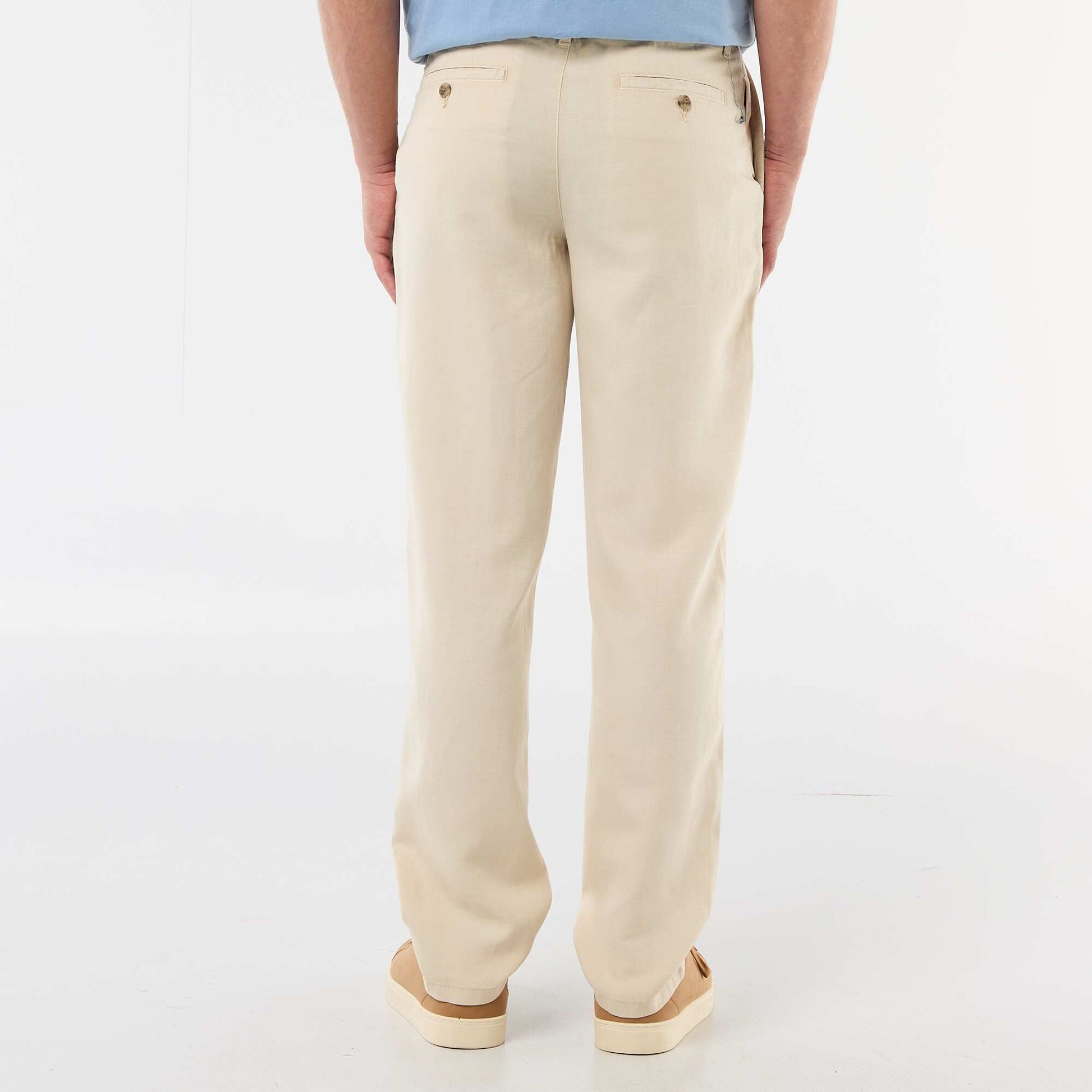Plain trousers in a light  soft fabric BEIGE