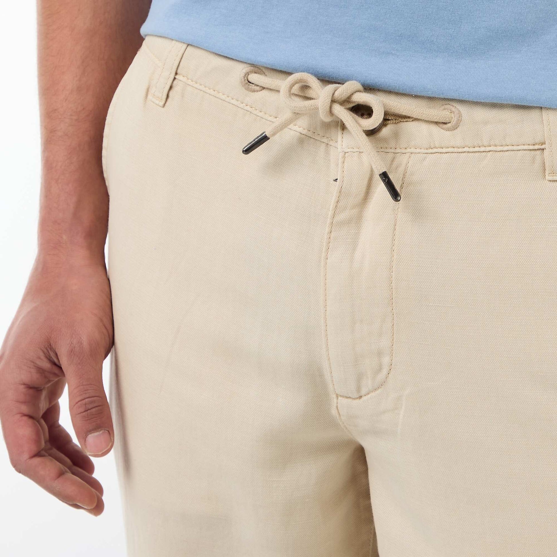 Plain trousers in a light  soft fabric BEIGE