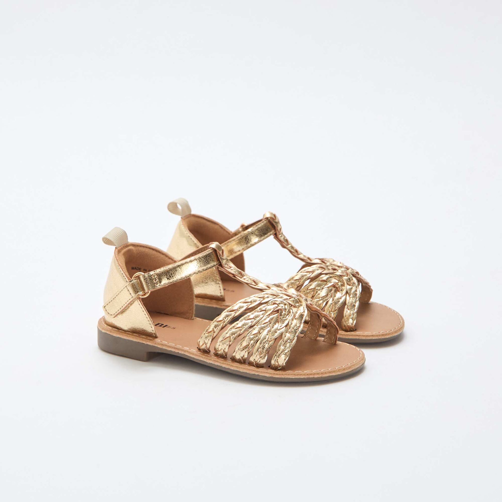 Flat Sandals with Strap and Braided Straps YELLOW