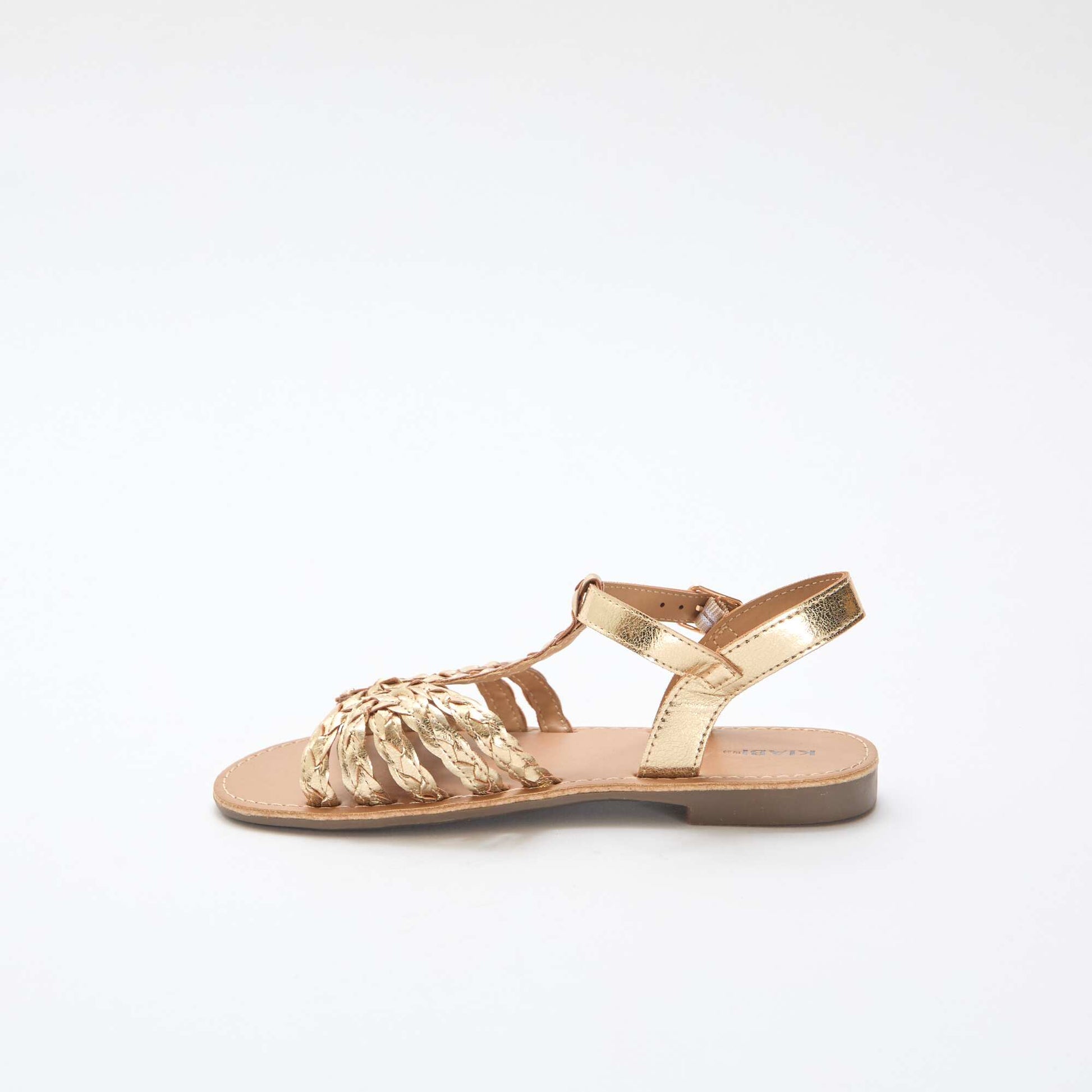 Flat Sandals with Strap and Braided Straps YELLOW
