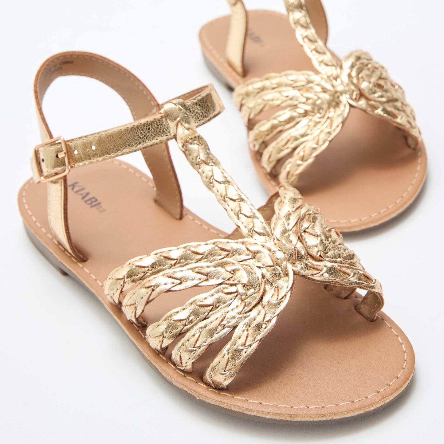 Flat Sandals with Strap and Braided Straps YELLOW
