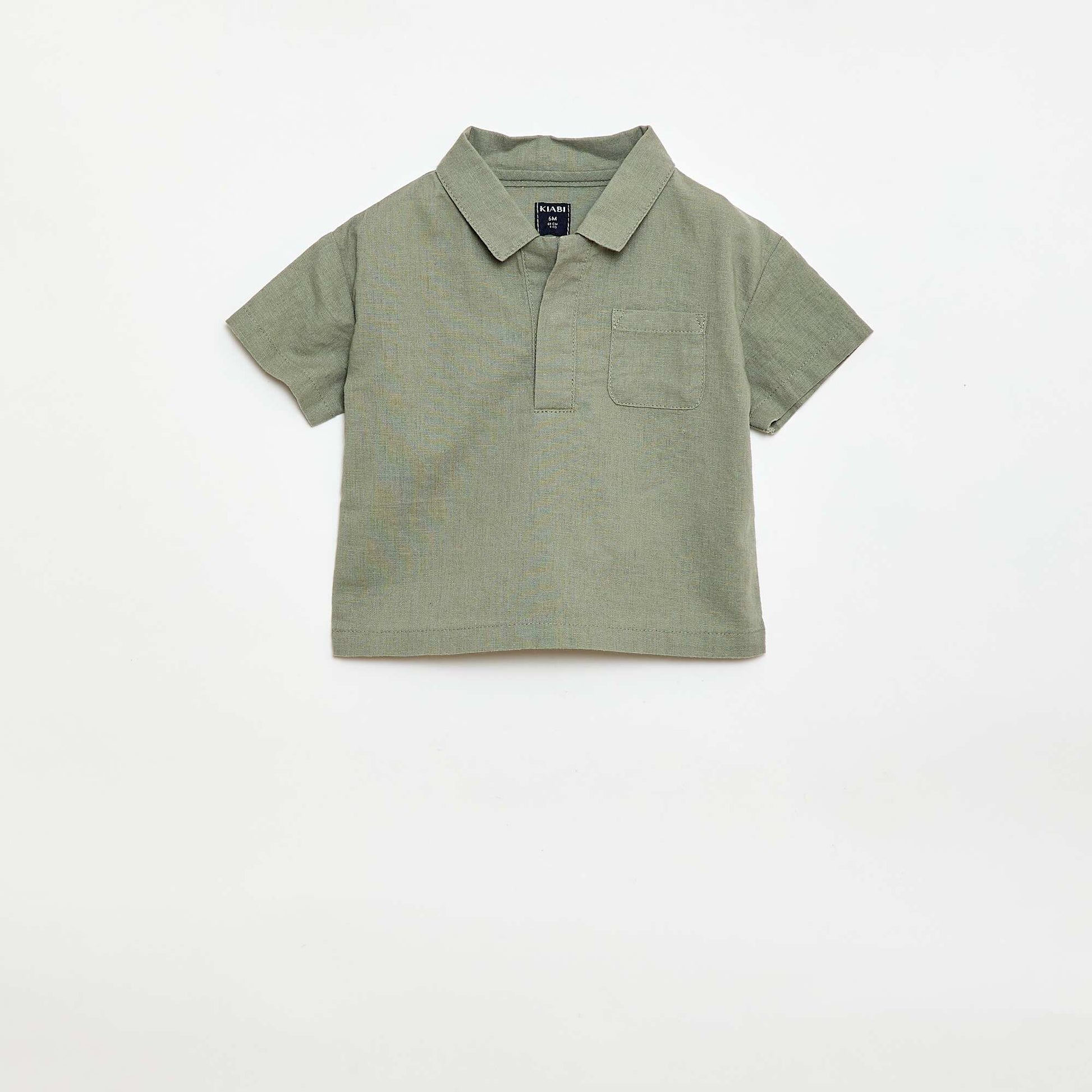 Plain Short-Sleeved Shirt GREEN