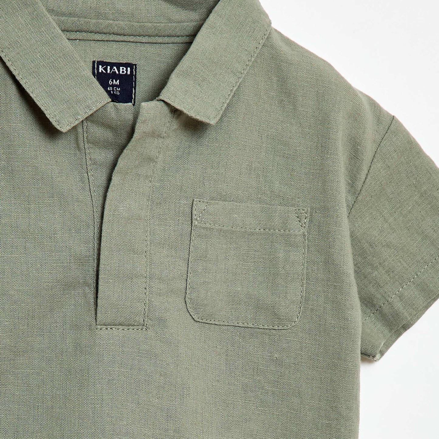 Plain Short-Sleeved Shirt GREEN