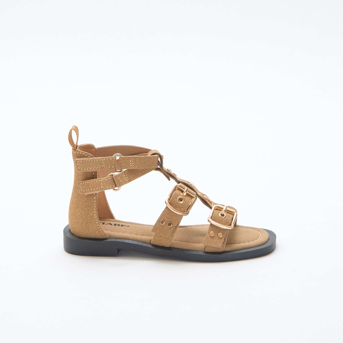 Flat Sandals with Studded Straps BEIGE