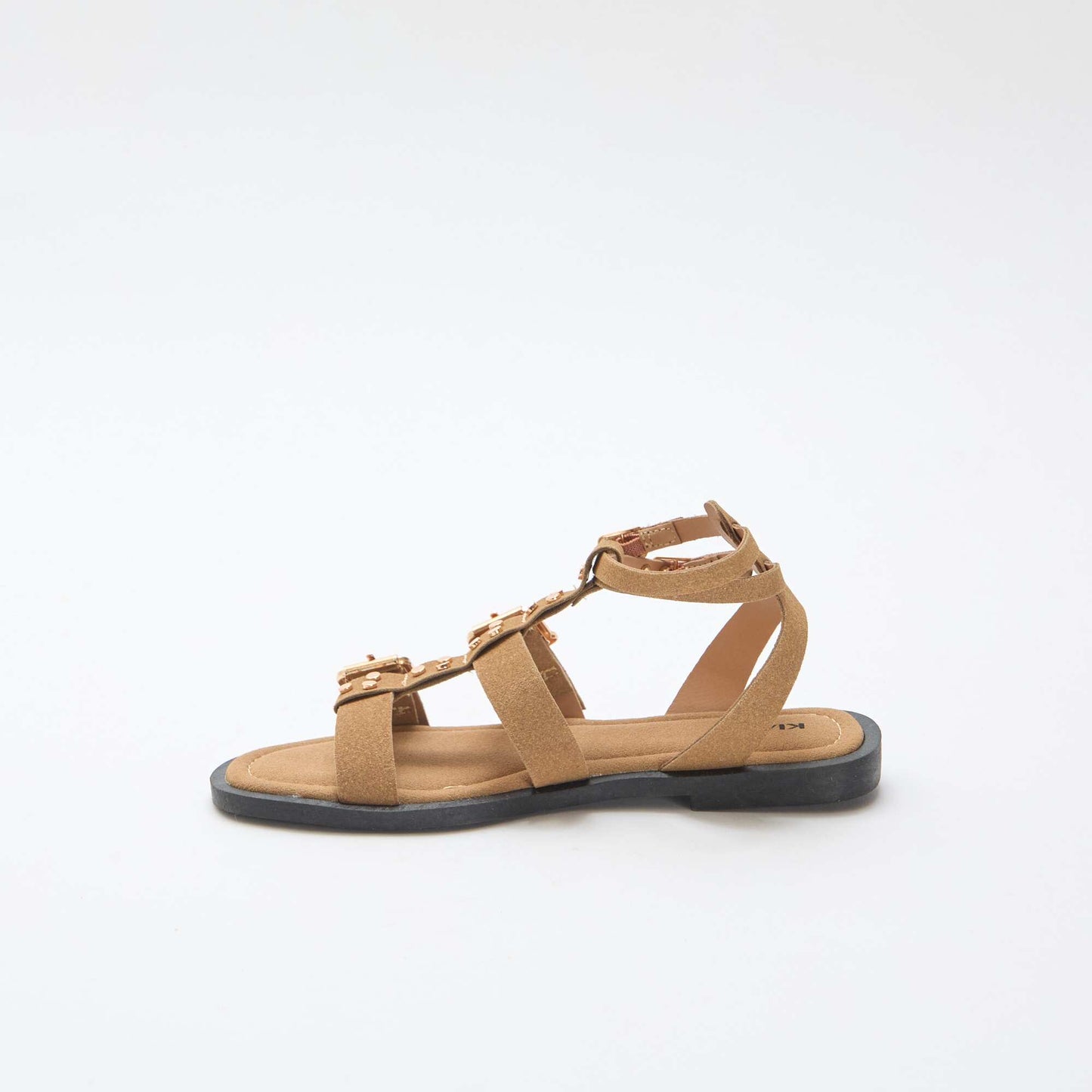 Flat Sandals with Straps BEIGE