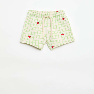 Patterned Fleece Shorts WHITE