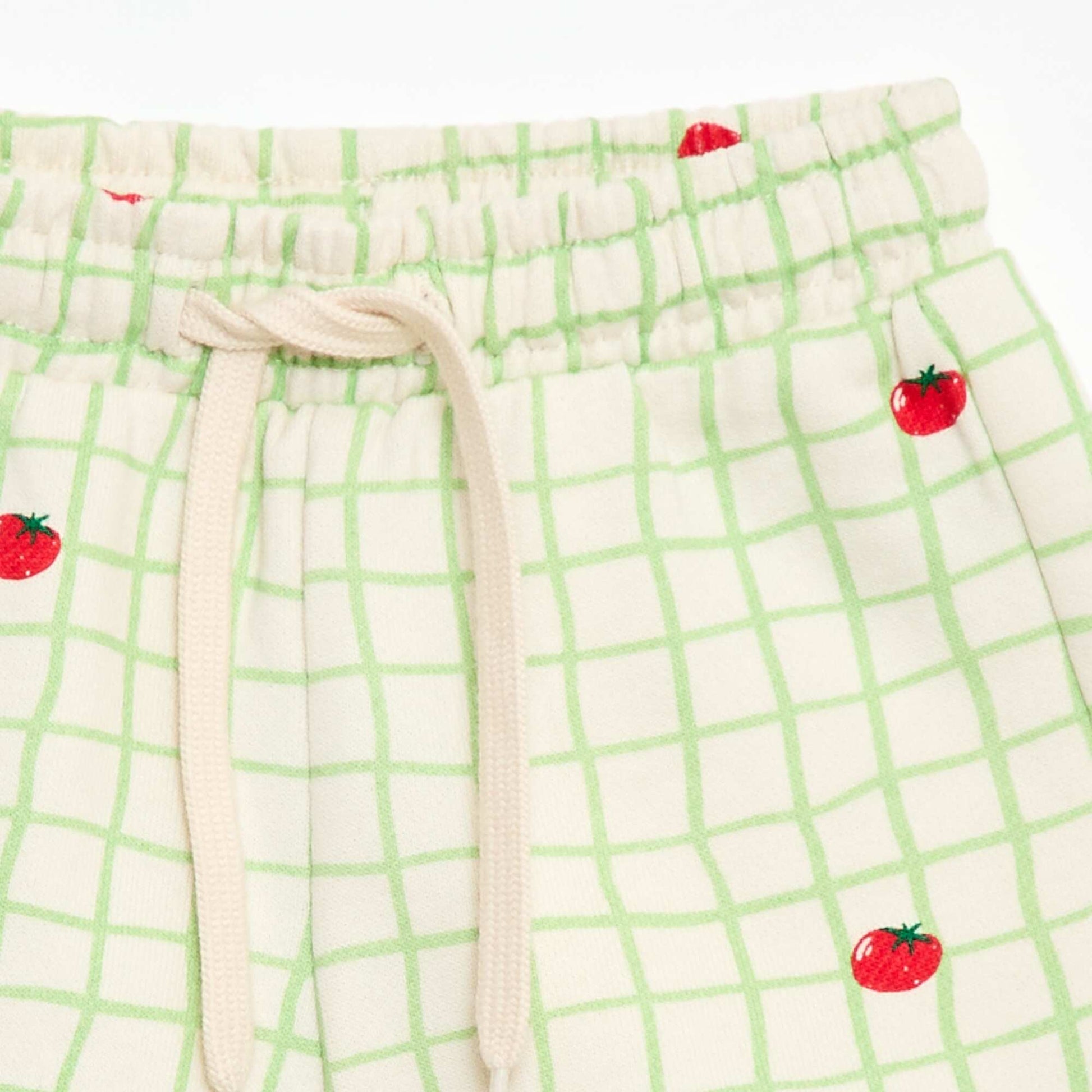 Patterned Fleece Shorts WHITE