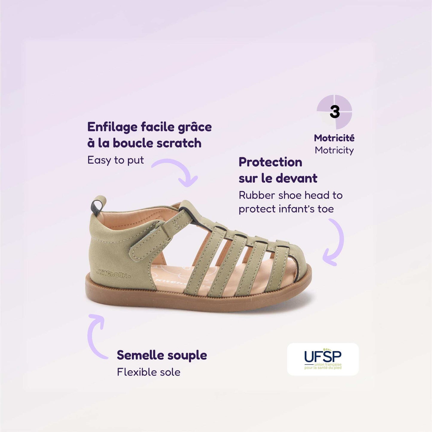 Strap Sandals 'First Steps' - Kitchoun KHAKI
