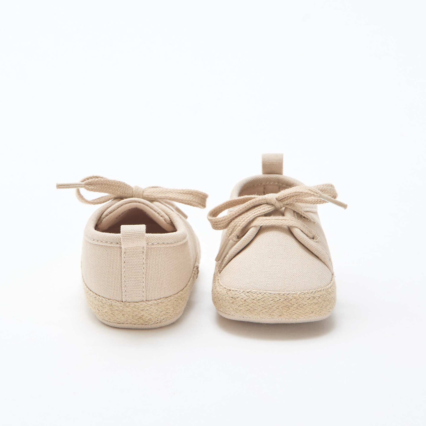 Fabric Lace-Up Sneakers BEIGE