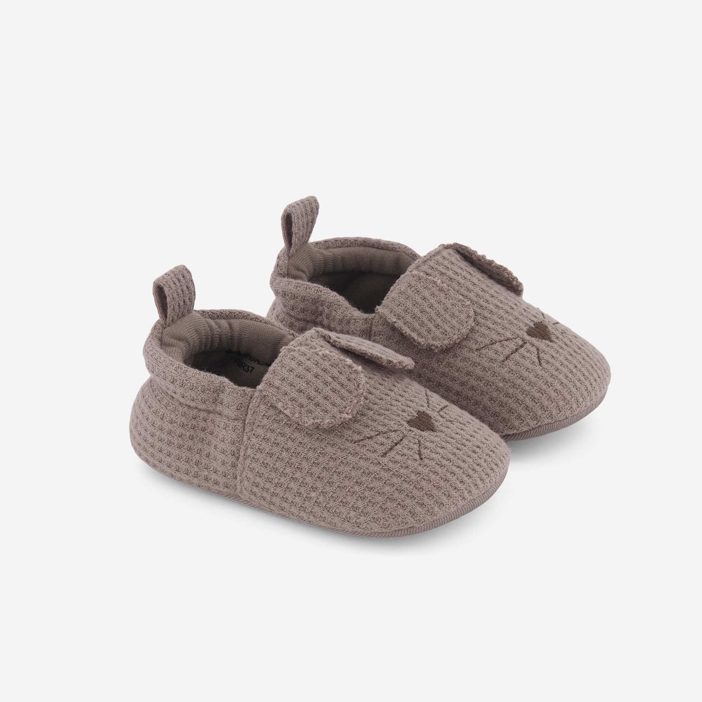 Cotton Gauze Booties with Animal Ears BROWN