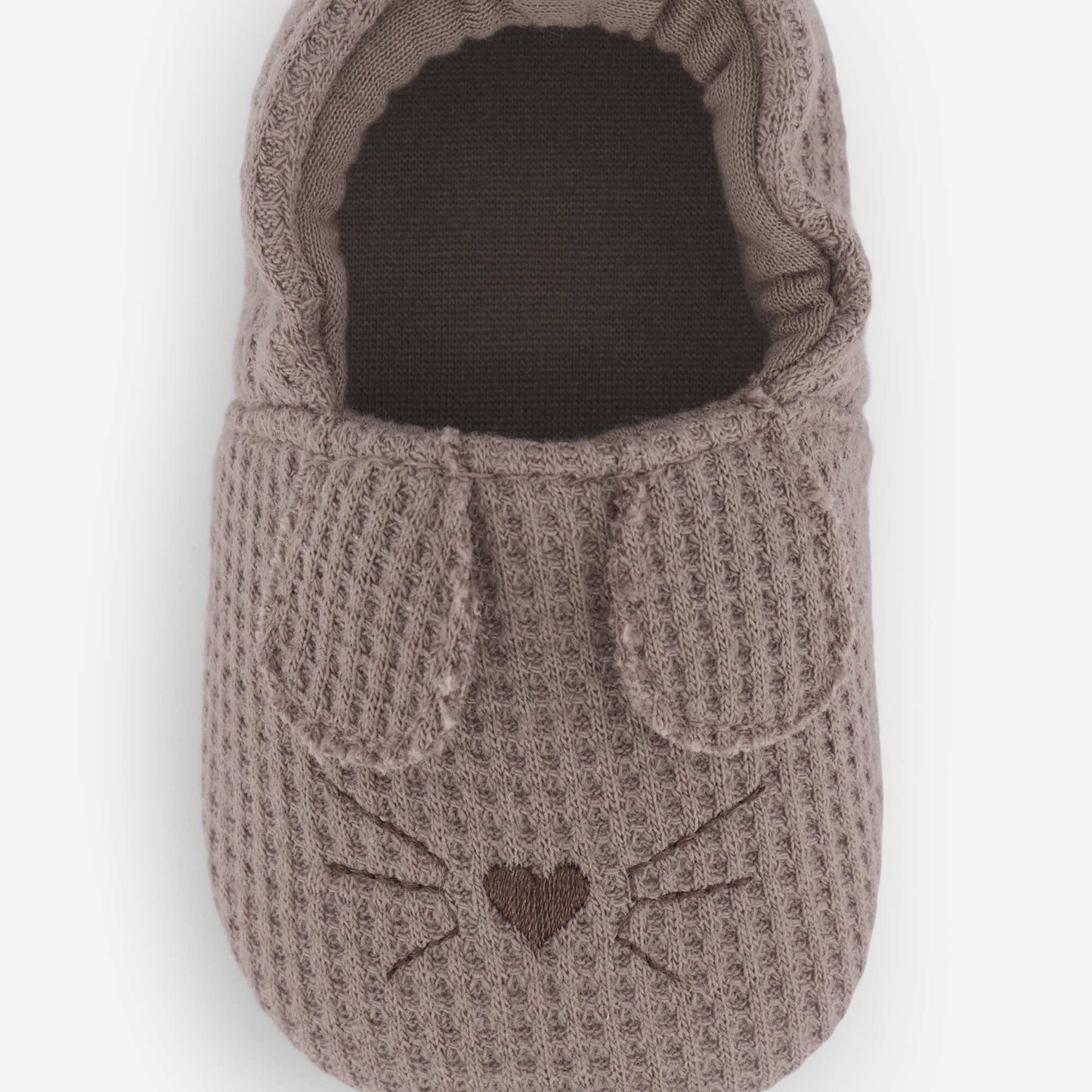 Cotton Gauze Booties with Animal Ears BROWN