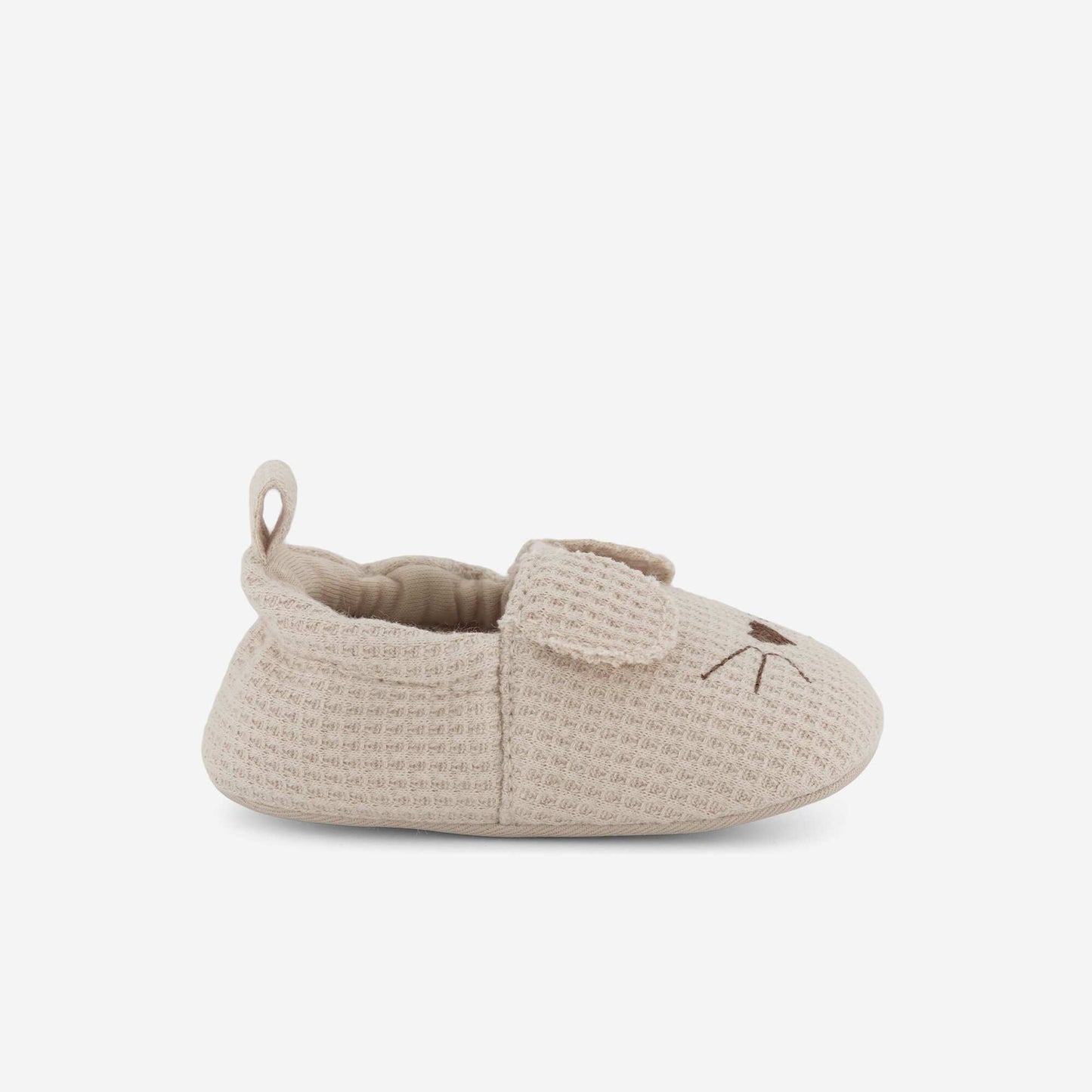 Cotton Gauze Booties with Animal Ears BEIGE