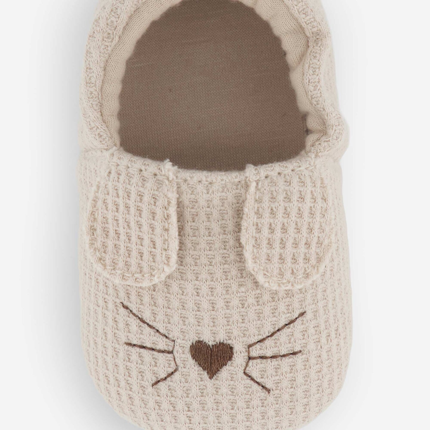 Cotton Gauze Booties with Animal Ears BEIGE