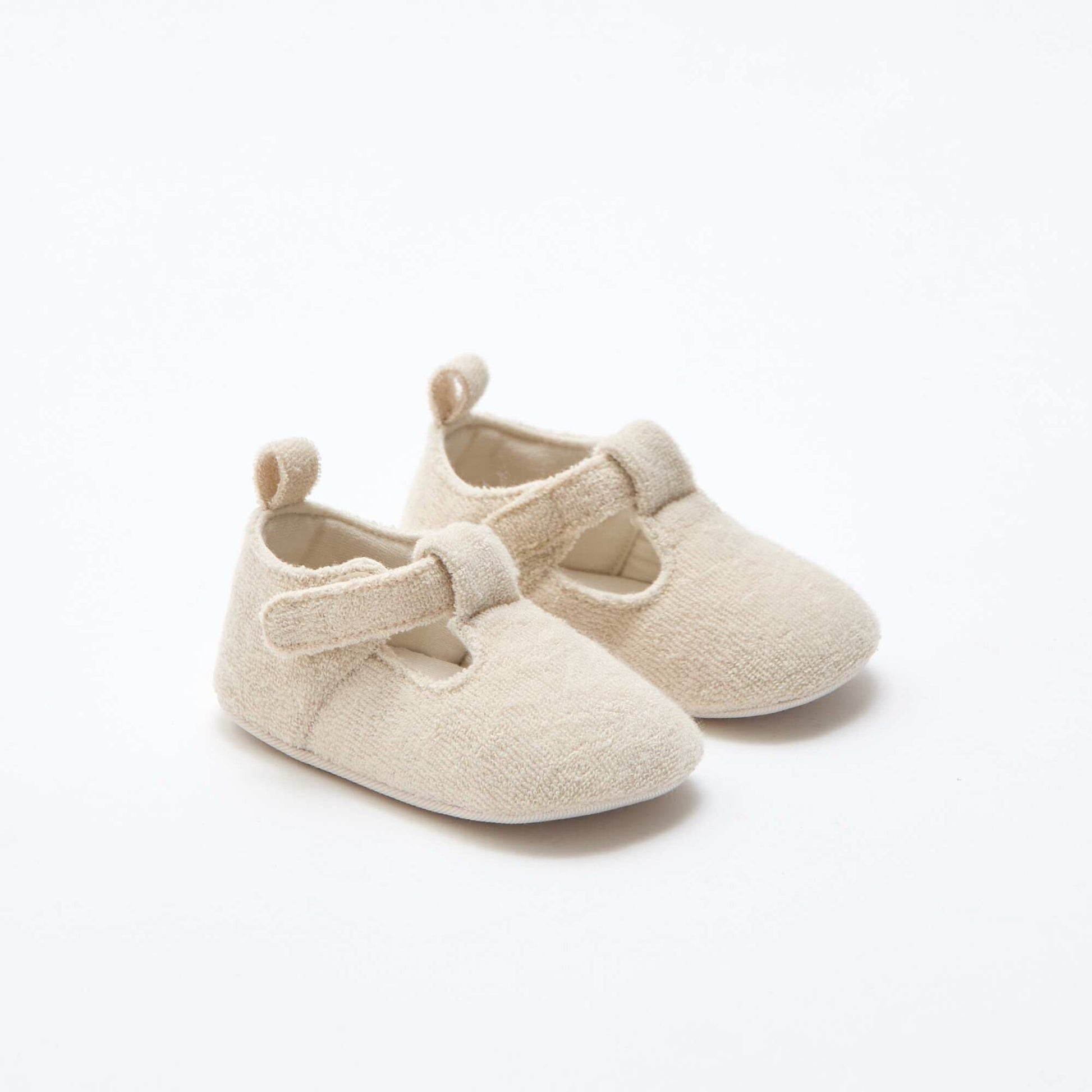 Terry cloth ballet slippers BEIGE
