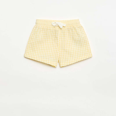 Gingham Seersucker Shorts YELLOW