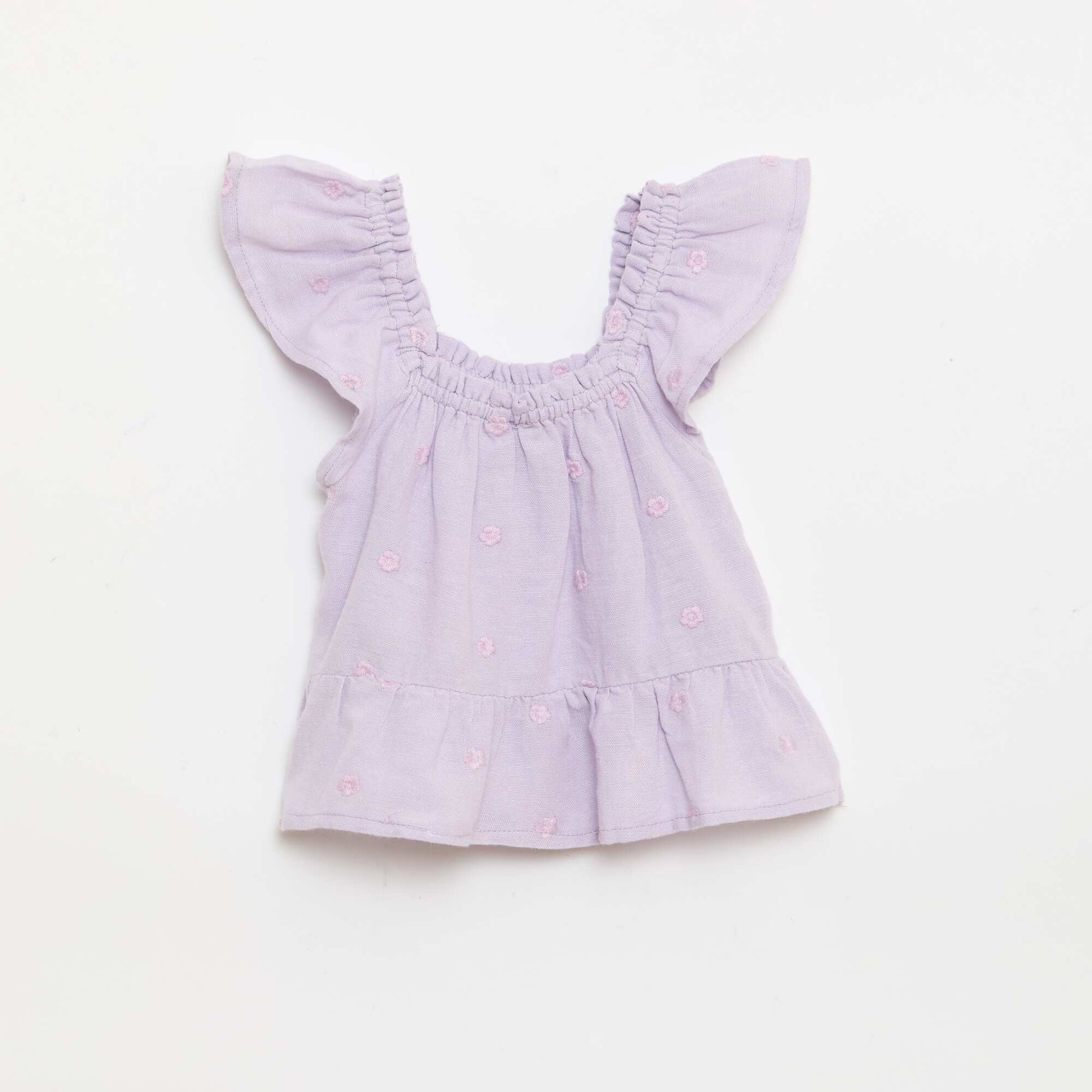 Sleeveless Embroidered Blouse PURPLE